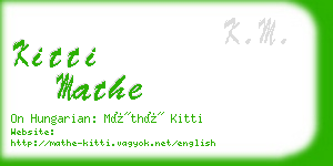 kitti mathe business card